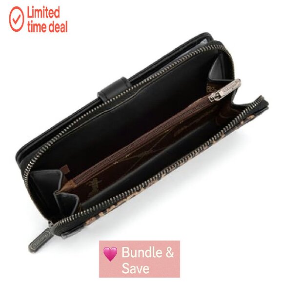 Large Capacity Vegan Leather Bifold Wristlet Wallet with RFID Blocking - Picture 6 of 8